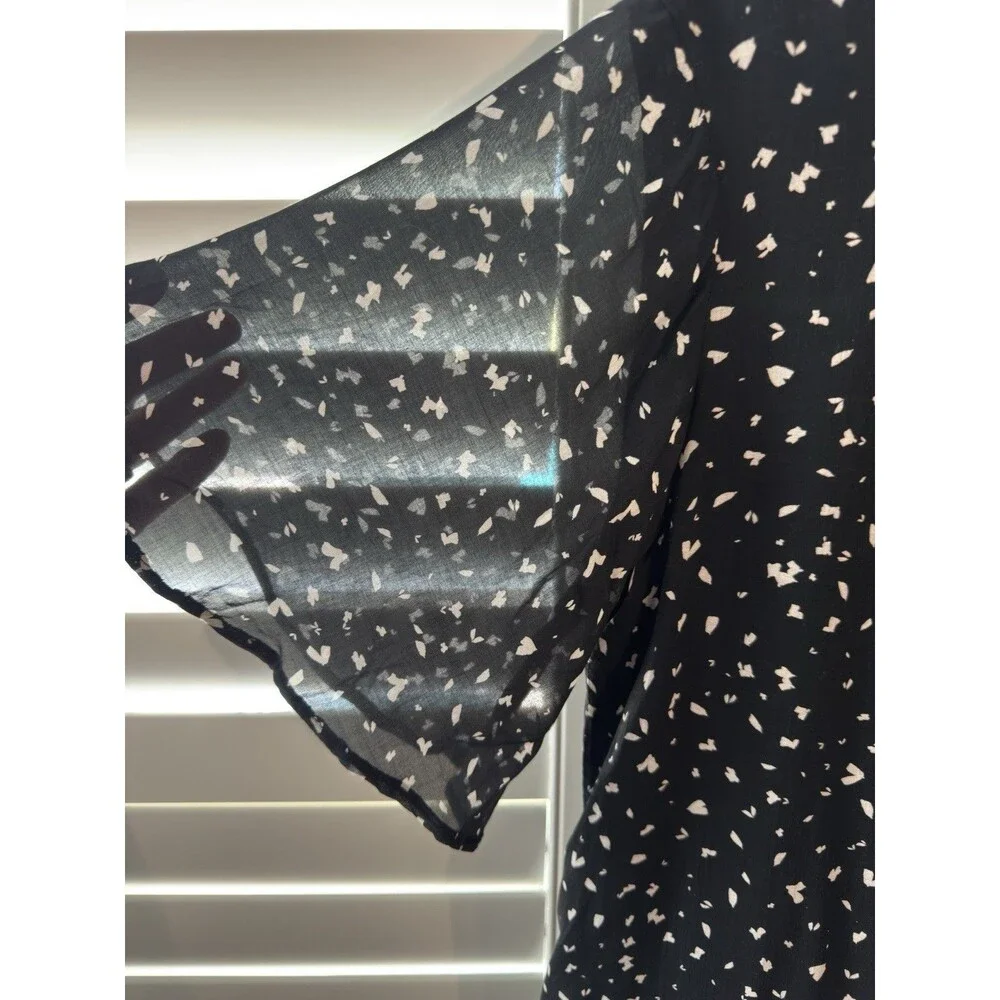 Cloth & Stone | Anthropologie Black Print Dress Medium short sleeve